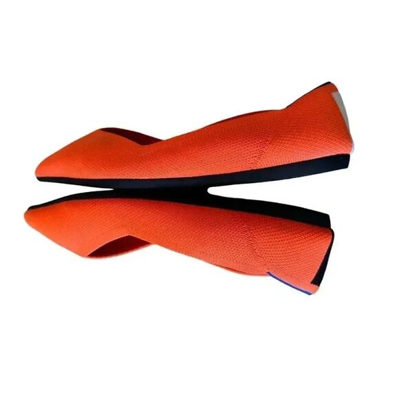 Rothy's The Point RARE Neon Orange Flat Shoes SZ 6 - Picture 6 of 12